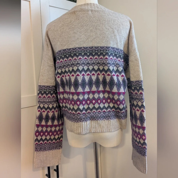 NWOT Harper Lane merino wool cashmere blend Logan Fairisle Sweater medium - Picture 3 of 8